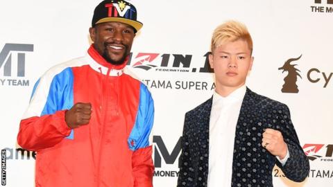 Boxer Floyd Mayweather and kickboxer Tenshin Nasukawa